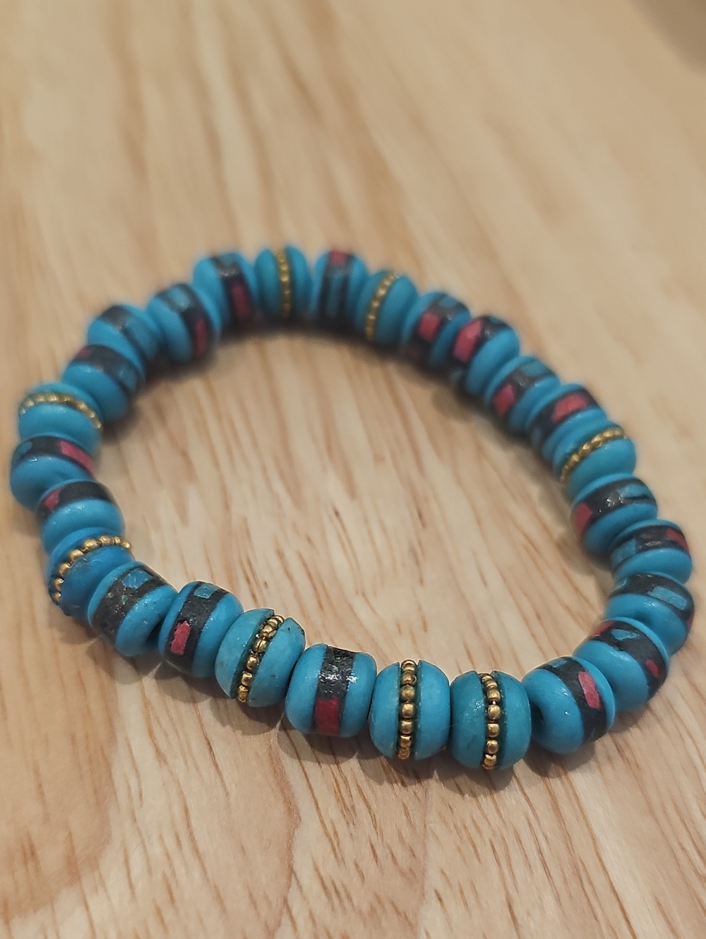 Turquoise Horn Mala Bracelet